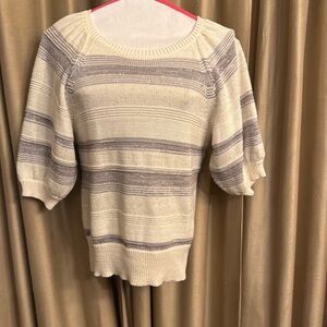 Ann Taylor Sweater, puffy short Sleeve, Medium